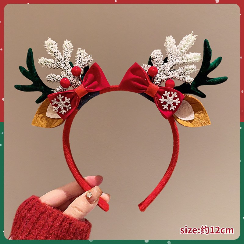 Reindeer Antlers Headband - Bando Natal Lucu dengan Hiasan Tanduk