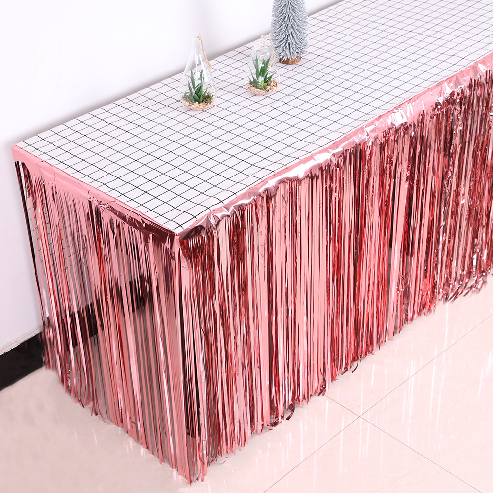 Rok Meja Foil Pinggiran Tirai  - Tinsel Garland Decoration ulasan dan harga